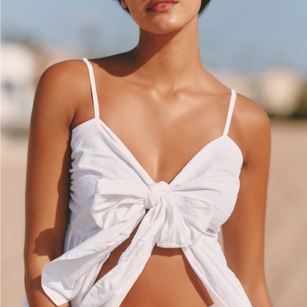 Anthropologie White Long Top - Picture 4 of 4